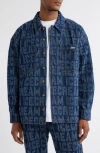 Icecream Echo Oversize Fil Coupé Button-up Shirt Jacket In Blue Moon
