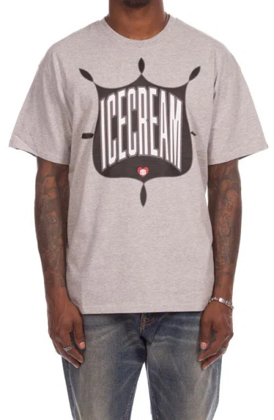 Icecream Emblem Cotton Graphic T-shirt In Gray