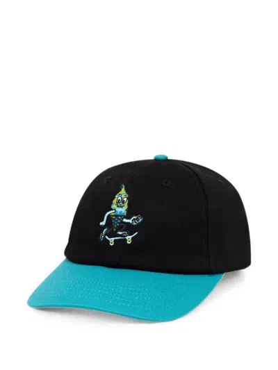 Icecream Embroidered Baseball Cap In Black