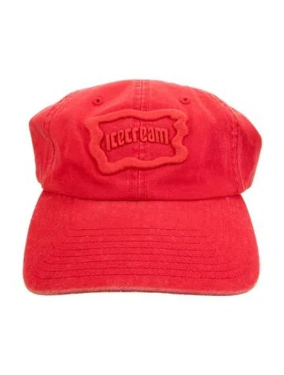 Pre-owned Icecream Embroidered Baseball Hat In Red