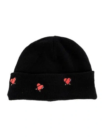 Pre-owned Icecream Embroidered Beanie Hat In Black