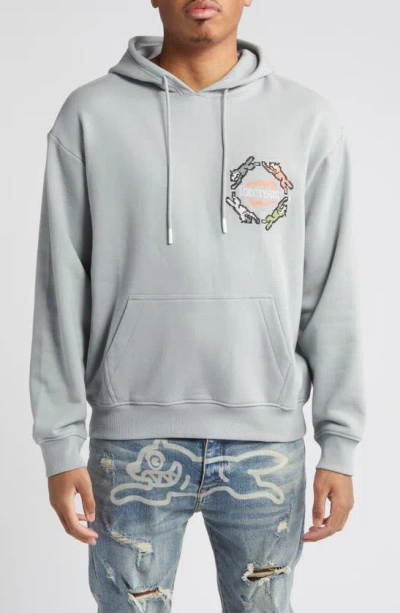 Icecream Embroidered Cotton Graphic Hoodie In Quarry