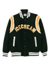Icecream Mens Drippy Varsity Brand-embroidery Woven Jacket Green In Green