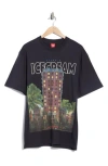 Icecream Estate Oversize Graphic T-shirt In Black