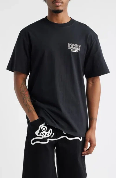 Icecream Explosion Oversize Graphic T-shirt In Black