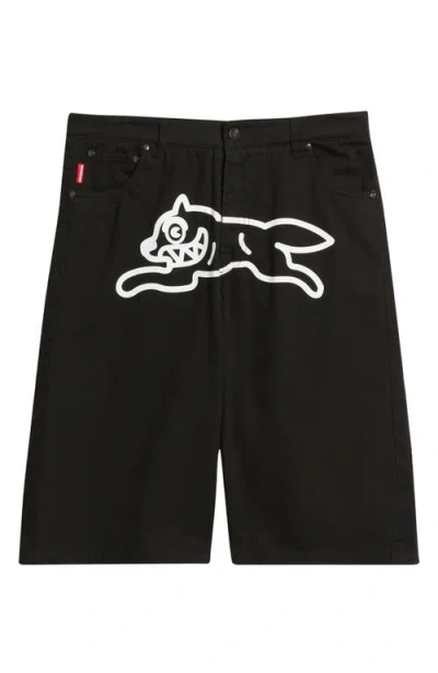 Icecream Fenton 5-pocket Cotton Twill Shorts In Black