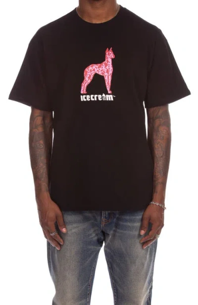 Icecream Fido Graphic T-shirt In Black