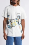 Icecream Fish Scale Print T-shirt In Light Heather Gray