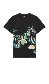 Icecream Fish Scale Print T-shirt In 弹力黑