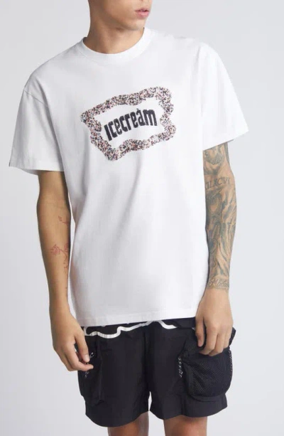 Icecream Flag Cotton Graphic T-shirt In White