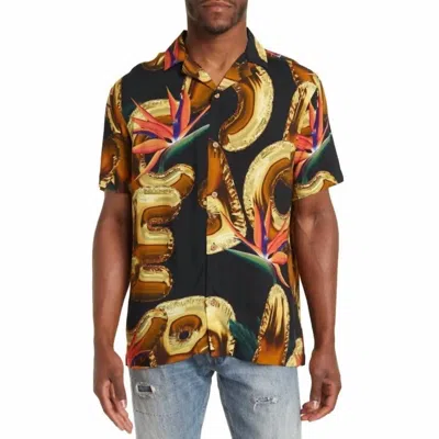 Icecream Float On Short Sleeve Woven Shirt In Black In White