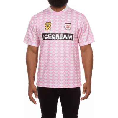 Icecream Frappe Short Sleeve Mesh V-neck Jersey In Pink
