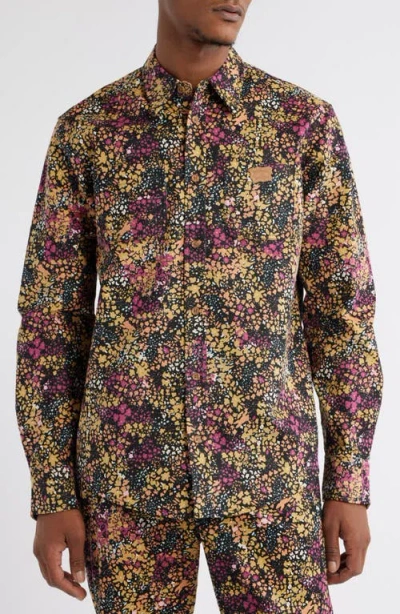 Icecream Free Spirit Print Corduroy Button-up Shirt In Sand Dollar