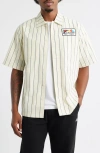 Icecream Fruit By The Fruit Stripe Short Sleeve Cotton Graphic Button-up Shirt In White