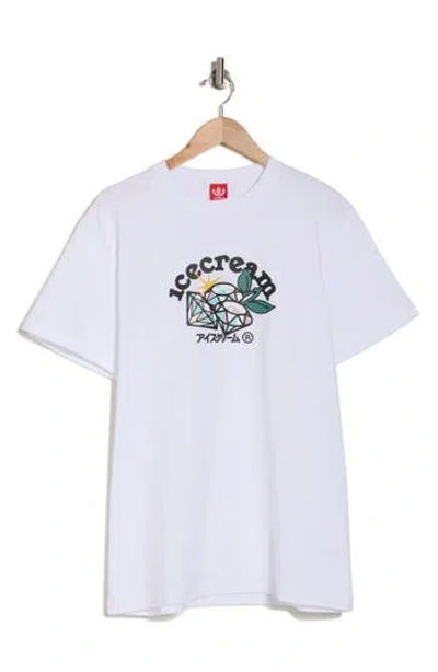Icecream Fruits Of Labor Cotton Graphic T-shirt In White