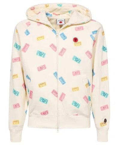 Icecream Full Zip Hoodie In Ivory