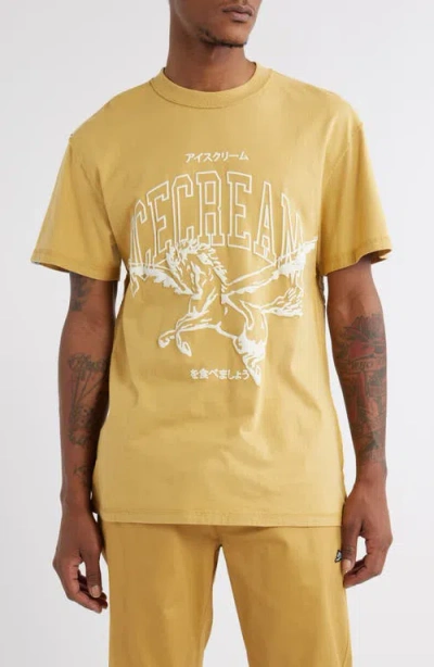 Icecream Gallop Cotton Graphic T-shirt In Antelope