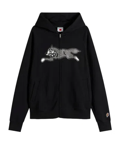 Icecream Glitter Running Dog Zip Through Hood In Black