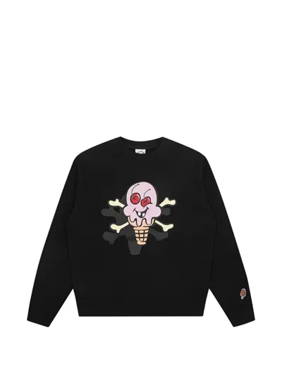 Icecream Graphic Crew-neck Sweatshirt In Black
