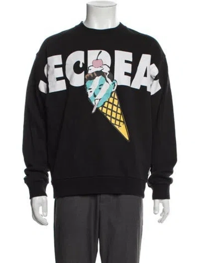 Pre-owned Icecream Graphic Print Crew Neck Sweatshirt In Black