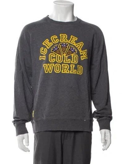 Pre-owned Icecream Graphic Print Crew Neck Sweatshirt In Gray