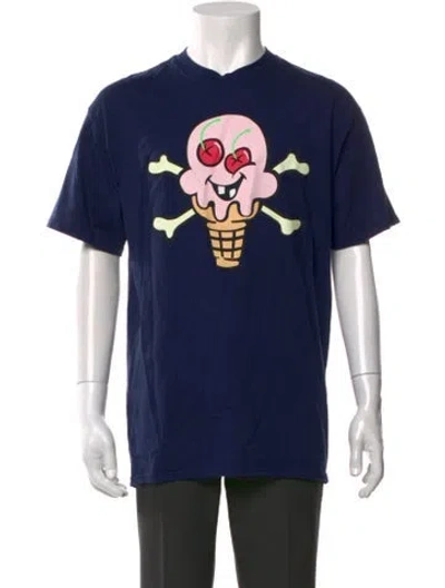 Pre-owned Icecream Graphic Print Crew Neck T-shirt In Blue