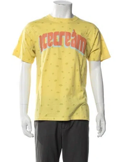 Pre-owned Icecream Graphic Print Crew Neck T-shirt In Yellow