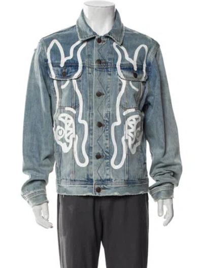 Pre-owned Icecream Graphic Print Denim Jacket In Blue