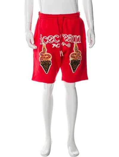 Pre-owned Icecream Graphic Print Jogger Shorts In Red