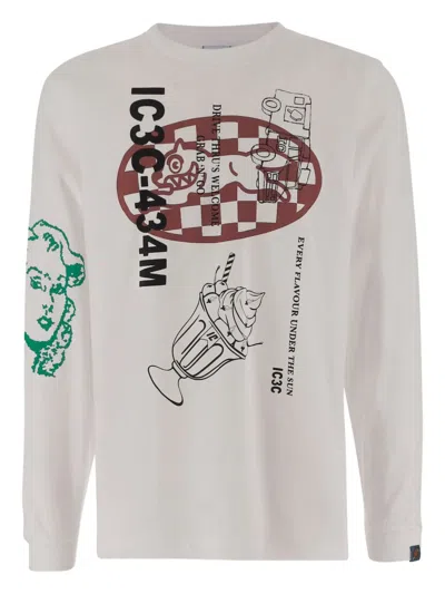 Icecream Graphic-print Long-sleeve T-shirt In White