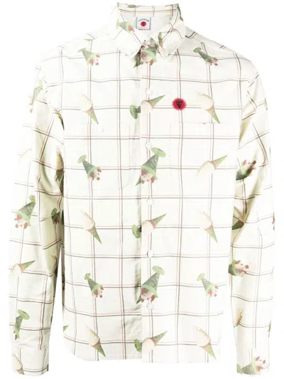 Icecream Sundae-print Cotton-poplin Shirt In Natural