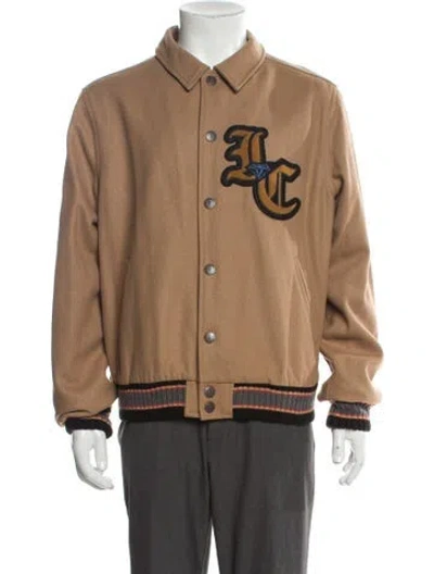 Pre-owned Icecream Graphic Print Varsity Jacket In Brown