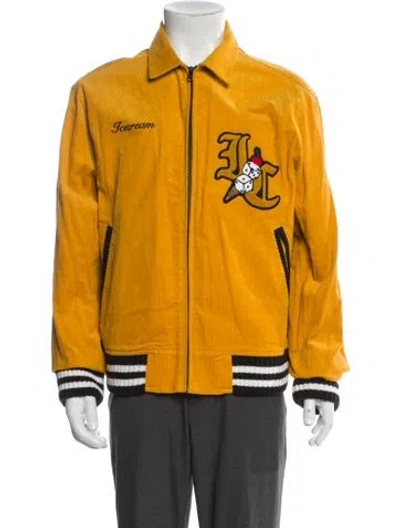 Pre-owned Icecream Graphic Print Varsity Jacket In Orange