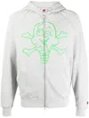 Icecream Graphic Print Zip-up Hoodie In 灰色