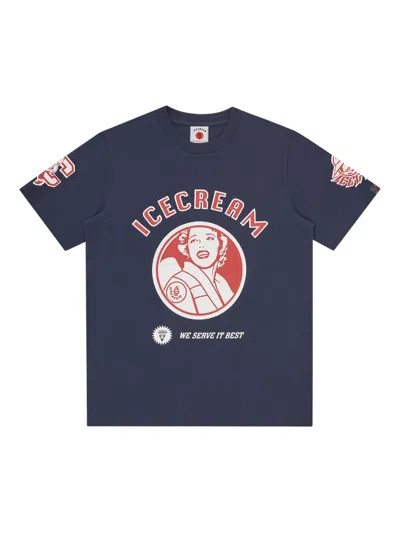 Icecream Graphic-printed Short-sleeved T-shirt In Blue