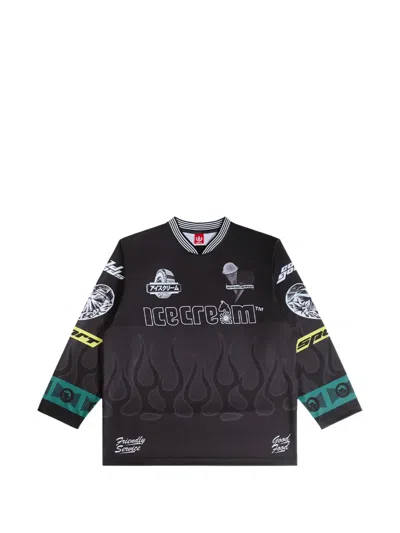 Icecream Graphic-print Long-sleeve T-shirt In Black