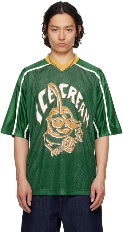 Icecream Green Cherry Appliqué Football T-shirt