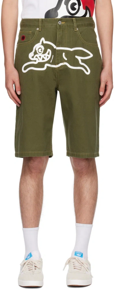 Icecream Green Running Dog Denim Shorts