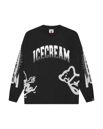 Icecream Kids' Halftone Multi Logo Ls T-shirt In Black