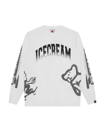 Icecream Kids' Halftone Multi Logo Ls T-shirt In White