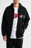 Icecream Hard Shell Graphic Zip Hoodie In Black