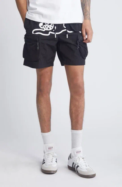 Icecream Hiker Cargo Shorts In Black