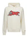 Icecream Mens Off White Running Dog Brand-print Cotton-jersey Hoody In White