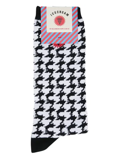 Icecream Houndstooth-pattern Socks In Multi