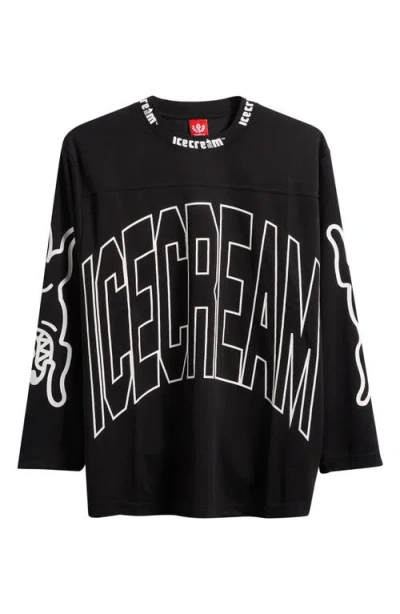 Icecream Hyperdrive Oversize Long Sleeve Graphic T-shirt In Black