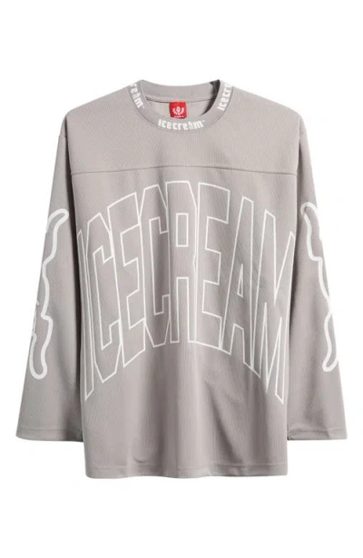 Icecream Hyperdrive Oversize Long Sleeve Graphic T-shirt In Gray