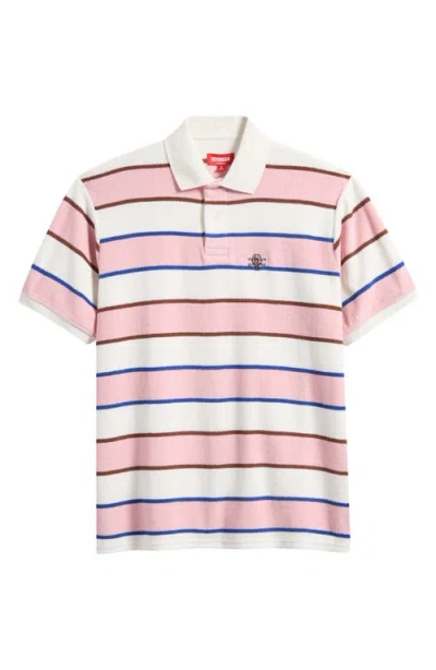Icecream Iceberg Stripe Cotton Piqué Polo In Whisper White