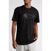 Icecream In The Sky With Diamonds Cotton Graphic T-shirt In Black