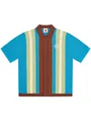 Icecream Jacquard Knit Short Sleeve Polo In Blue