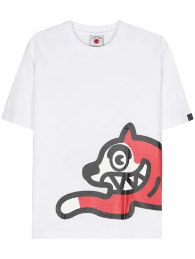Icecream Running Dog-print Cotton T-shirt In White